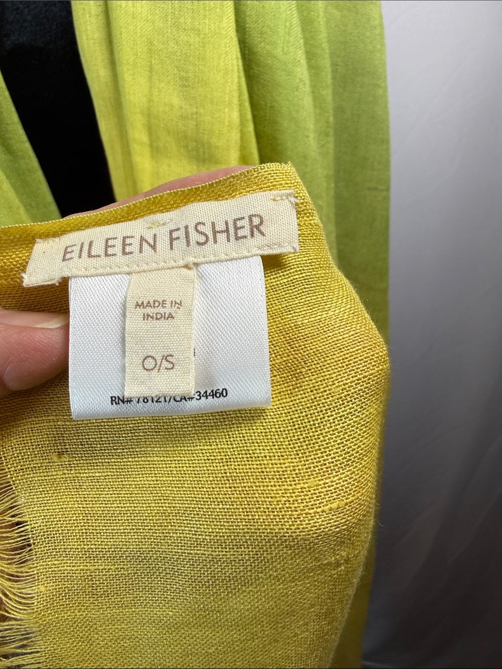 Eileen Fisher Green-to-Yellow Ombre Lightweight Wrap - Picture 2 of 10